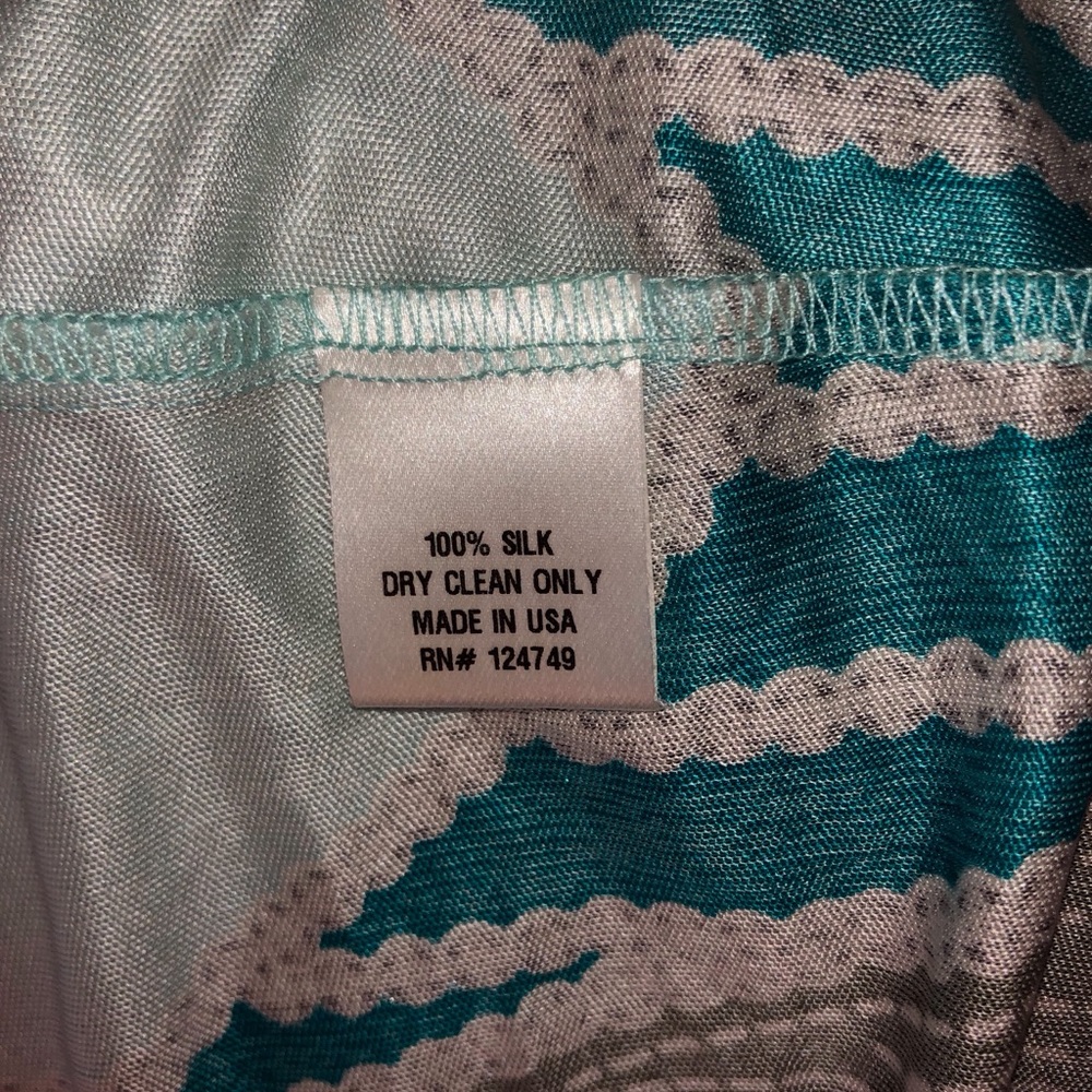 Lovely Mara Hoffman Deep-V Silk “Peacock” Top - Picture 5 of 7